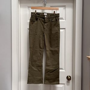 NEW! J. Crew Jeans, Billie Demi Boot Crop, Olive Green, Size 28